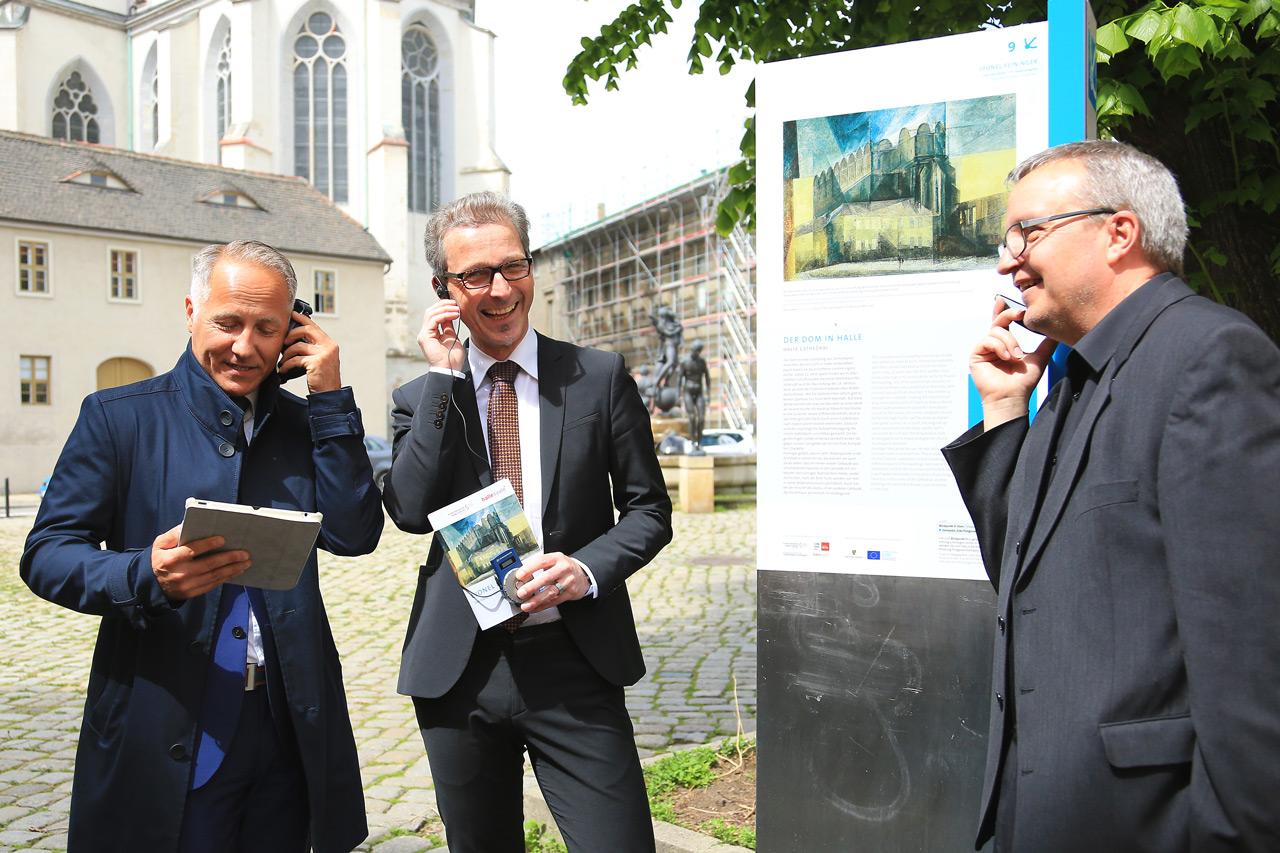 vl Lange Bauer Friedrich Fenske mit Audiowalk Feininger (c) Jan Laurig