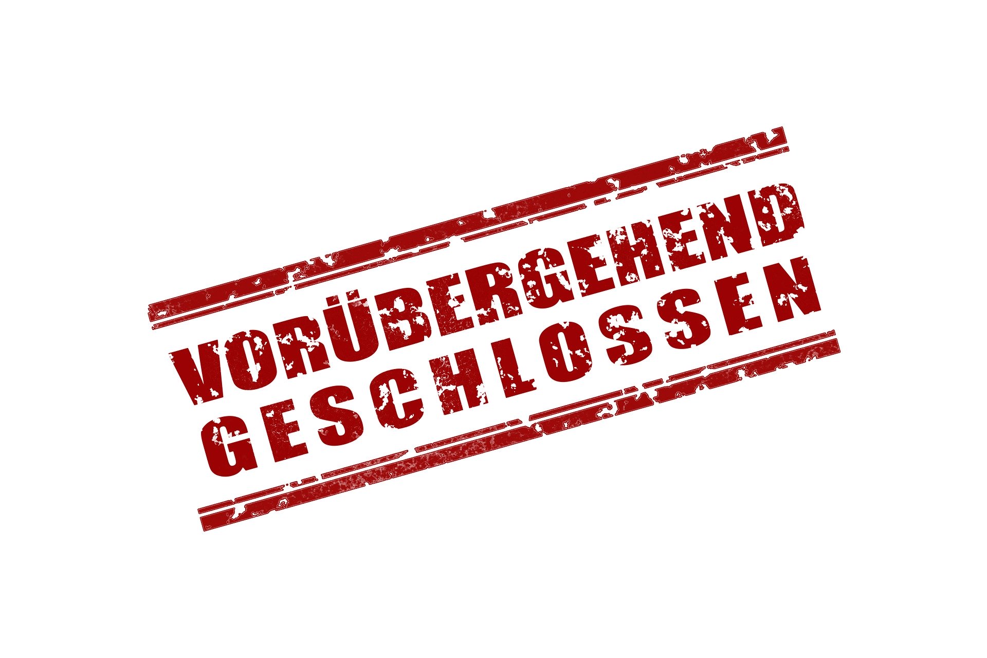 stempel &#34;vorübergehend geschlossen&#34;