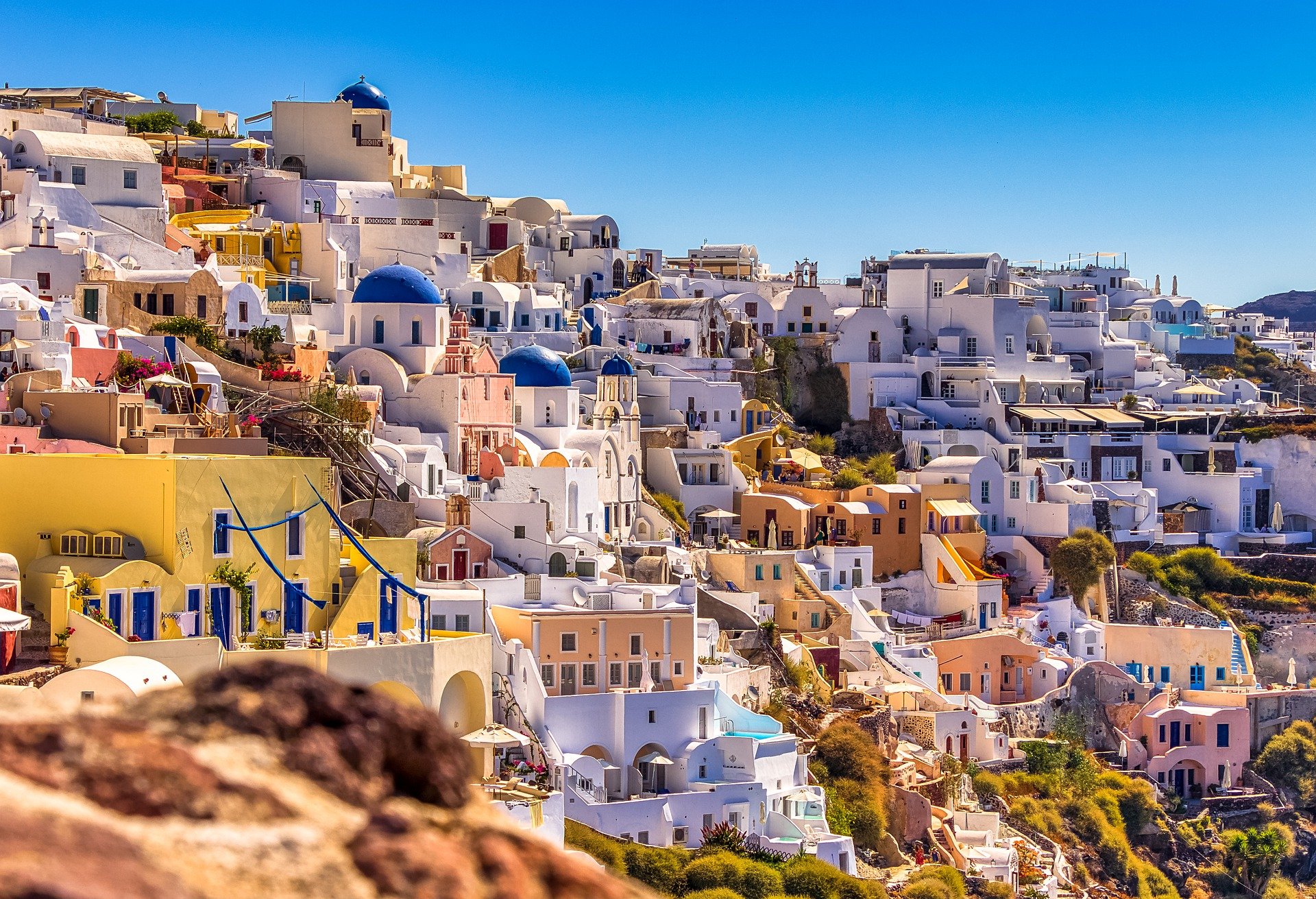 Dieses Jahr findet die DRV-Jahrestagung in Griechenland statt. ©Pixabay Blick auf Santorini in Griechenland