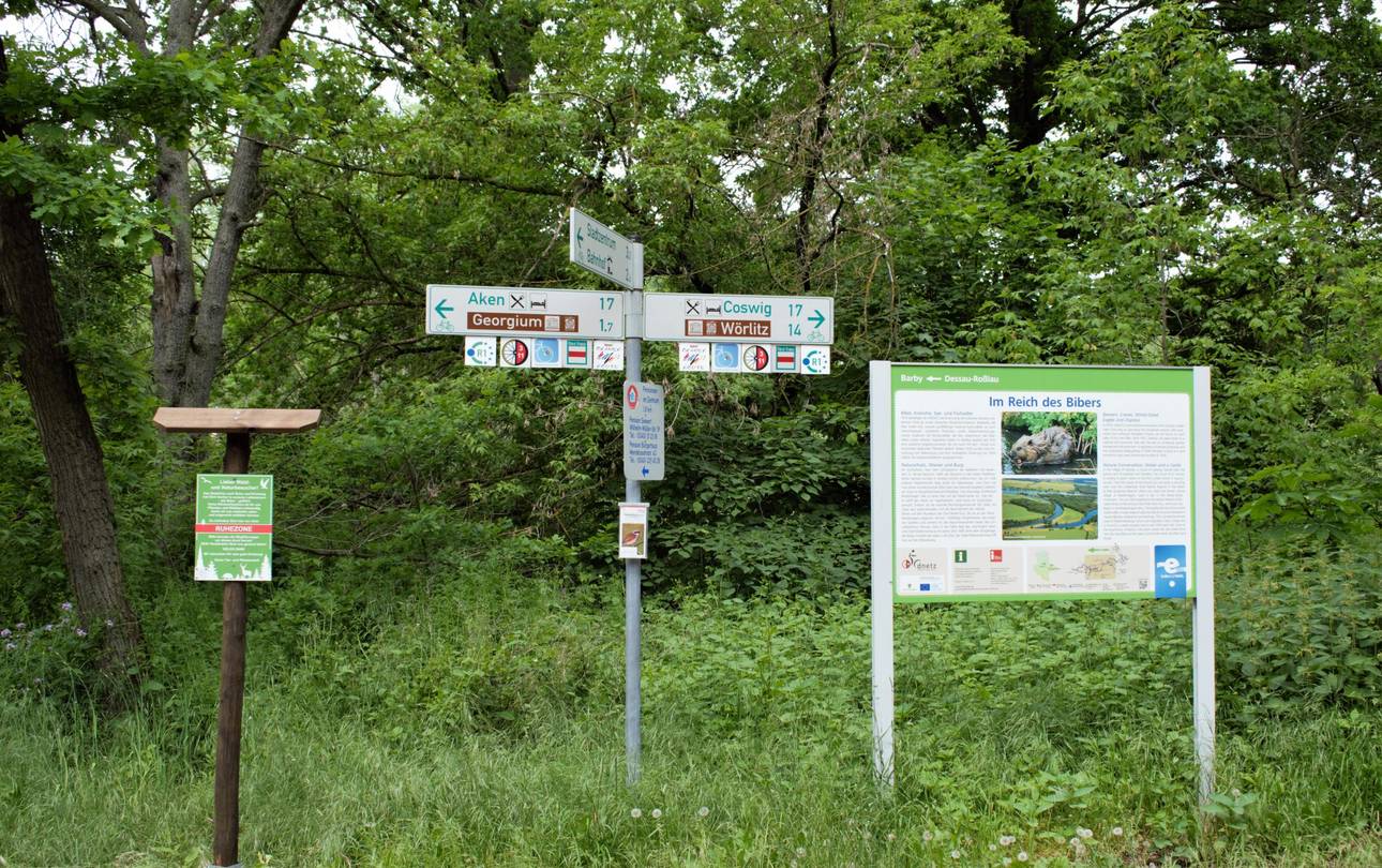 Wegweiser Biosphärenreservat Mittelelbe ©Mittelelbe Radverleih