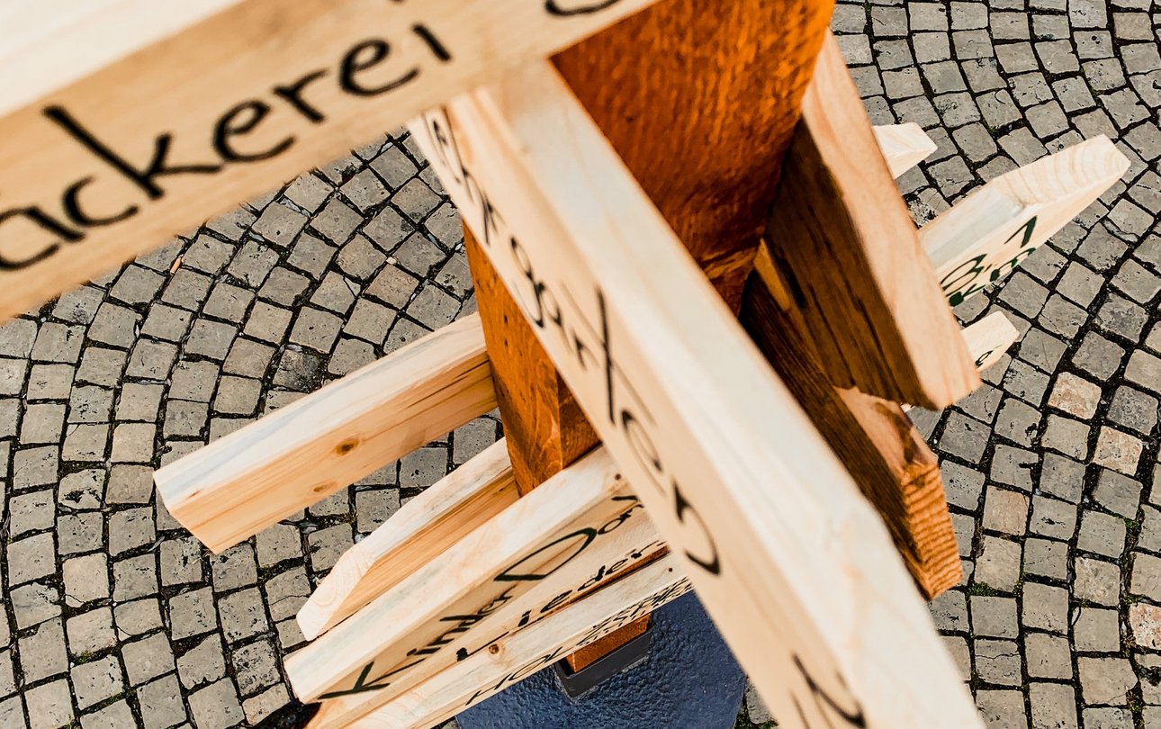 Wegweiser zu den Handmachern ©Saale-Unstrut-Tourismus e.V., K. Albrecht Wegweiser zu den Handmachern c SUT KatharinaAlbrecht