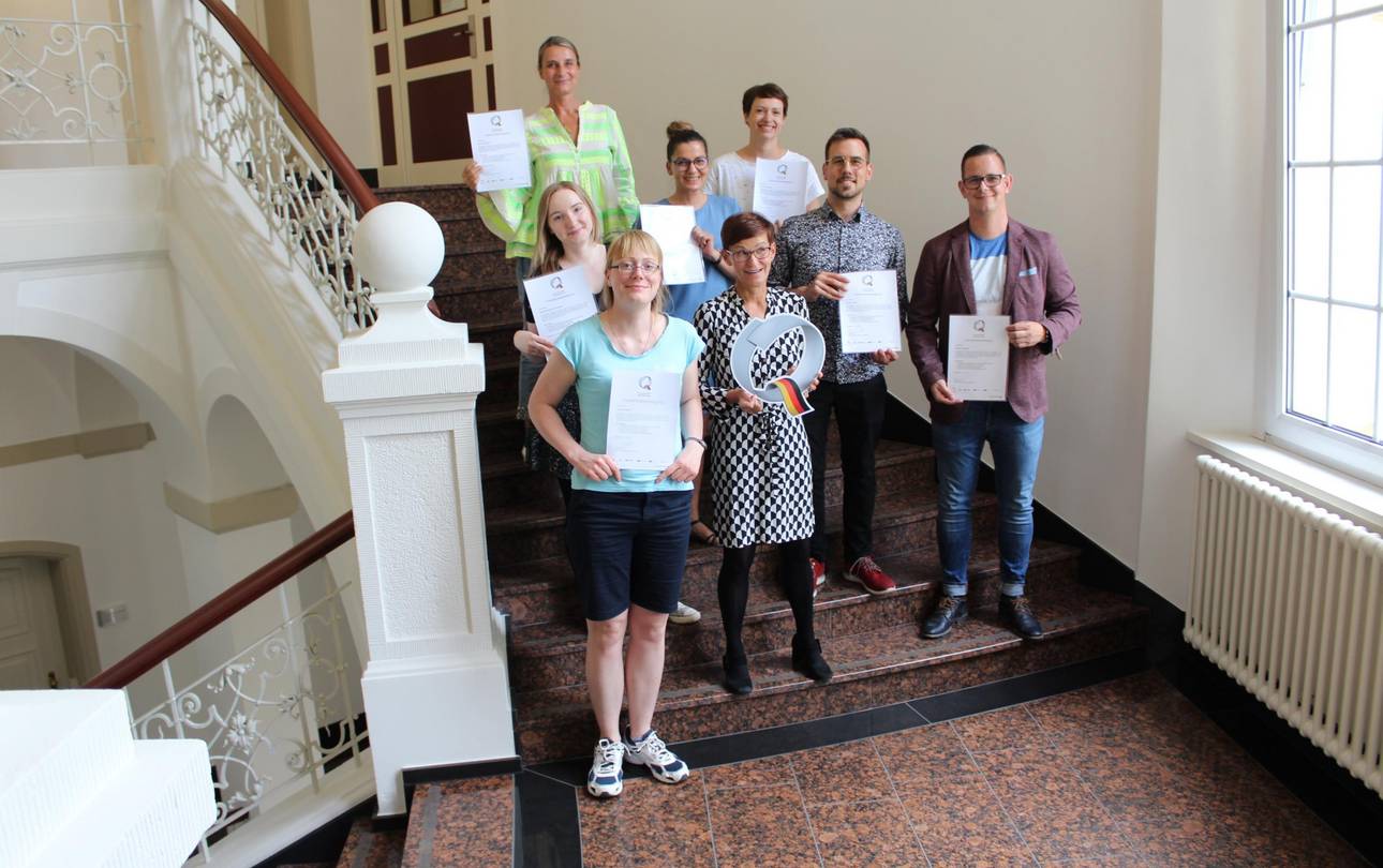 Teilnehmer des Q-Seminars mit Dozentin Kerstin Schulze