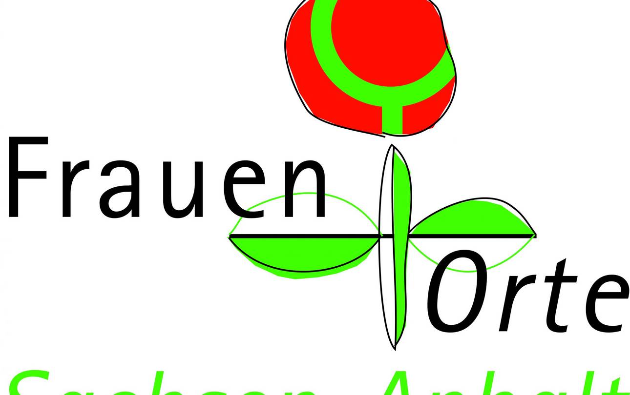 Übersichtskarte zu FrauenOrten in Sachsen-Anhalt erschienen ©FrauenOrte Sachsen-Anhalt FrauenOrte Sachsen-Anhalt Logo