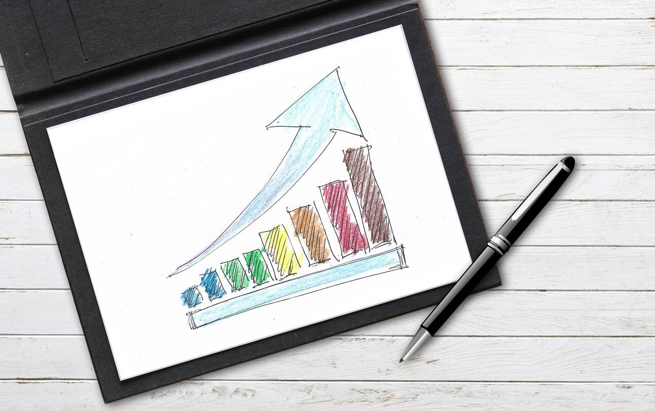 Grafik Diagramm mit aufsteigendem Ast