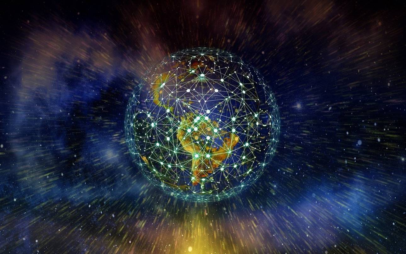 Erde in digitalen Strukturen