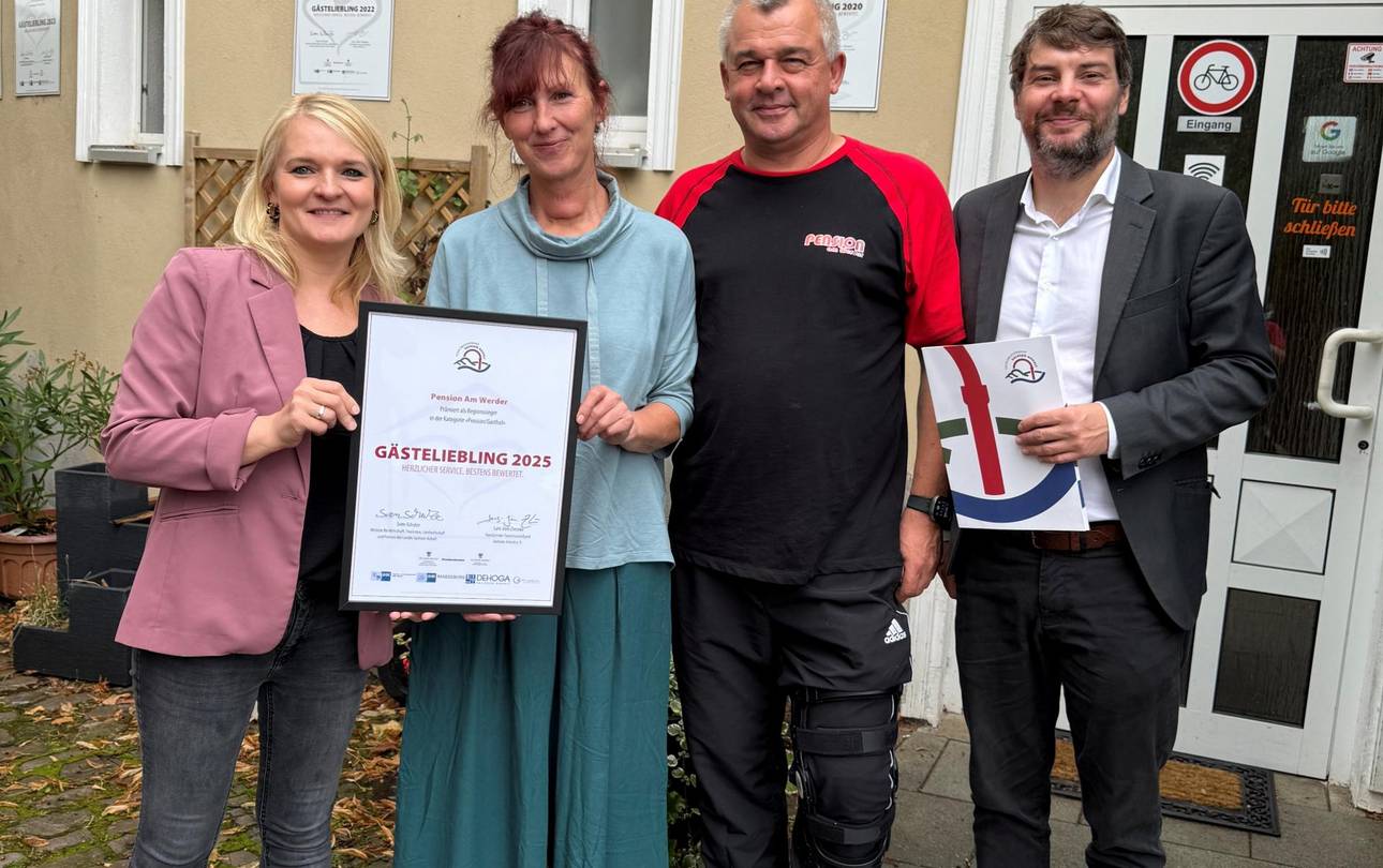 Auszeichnung Gästeliebling Pension am Werder Bernburg 28.08.25