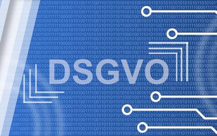 Schriftzug DSGVO vor Blauem Hintergrund
