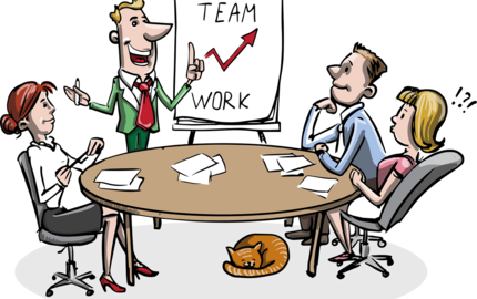 Illustration eines Teammeetings