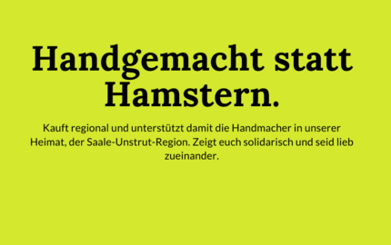 Handgemacht statt Hamstern Handgemacht statt Hamstern.