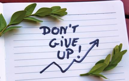 Schild Dont give up