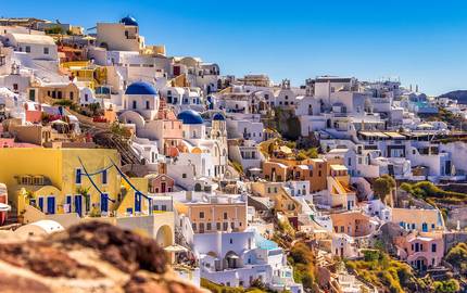 Blick auf Santorini in Griechenland