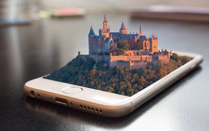 virtuelles Schloss auf Smartphone