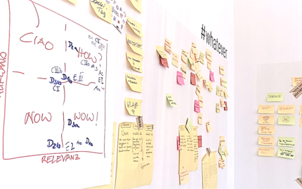 Produktentwicklungs-Workshop - One Day Product Pinnwand mit PostIts