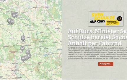 Screenshot Webseite mit Tourdaten