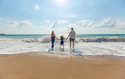 Familie am Strand