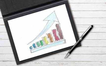 Grafik Diagramm mit aufsteigendem Ast